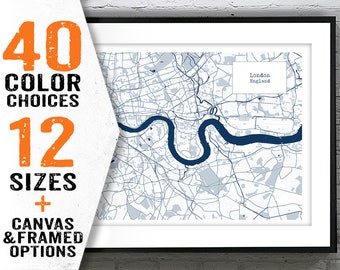 London England UK Blueprint Map Poster Art Print Item T2305