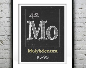 Periodic Table Molybdenum Poster Art Print Periodic Table of Elements Mo 42