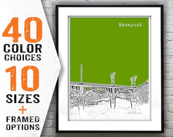 Manayunk Bridge Philadelphia PA Poster Print Art Skyline Item T1507