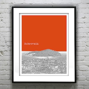 Dubrovnik Croatia Skyline Poster Art Print Item T2552