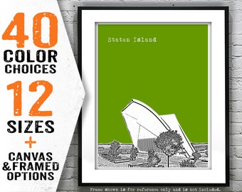 Staten Island New York City Skyline Poster Art Print NYC Item T4115