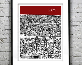 Lyon France Skyline Poster Art Print Item T5459