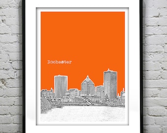 Rochester New York Skyline Art Print Poster NY Item T4879