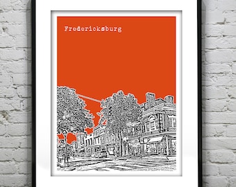 Fredericksburg Virginia Poster Art Skyline VA