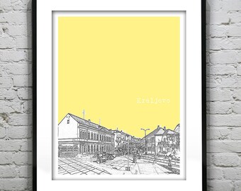 Kraljevo Serbia City Skyline Poster Art Print Item S5016