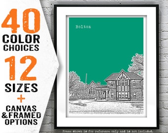 Bolton Massachusetts Skyline Poster Art Print Connecticut MA Item T4768