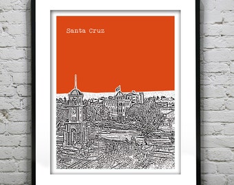 Santa Cruz Skyline Poster Art Print California CA