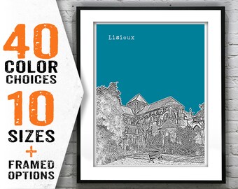 Lisieux France Poster City Skyline Art Print Item T1448