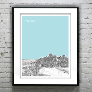 Tulum Mexico Skyline Poster Art Print Item T2915