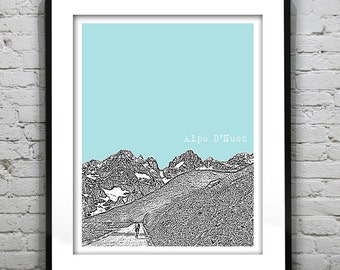 Alpe D'Huez France Poster Tour de France Art Print Version 1