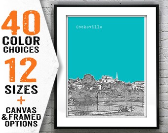 Cookeville Tennessee Poster Print Art Skyline NH Item T2252