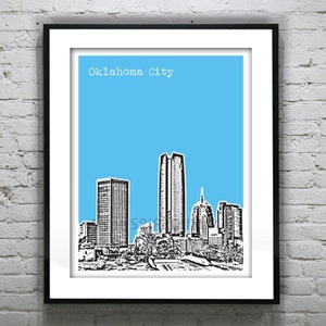 Oklahoma City Oklahoma Skyline Poster Art Print  Image