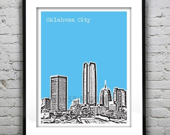 Oklahoma City Oklahoma Skyline Poster Art Print  Image