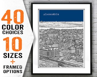 Alexandria Virginia Skyline Poster Art Print Item T1535