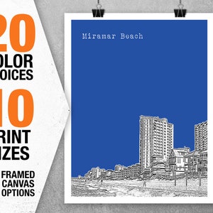 Miramar Beach Skyline Poster Art Print Florida FL Item T5341