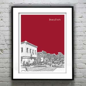 Beaufort South Carolina Poster Art Print Skyline SC Item T4540