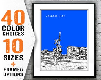 Johnson City Skyline Poster Art Print Tennessee TN Item T1873