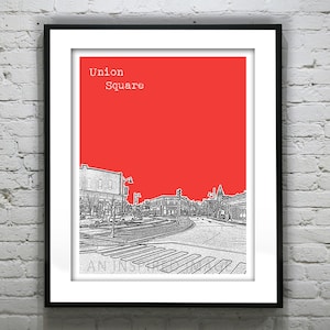 Union Square Cambridge Massachusetts Skyline Poster Art Print Item T4396