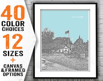 Springs New York Long Island Skyline Poster Art Print NY Item T5245