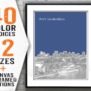 Ft. Lauderdale Skyline Poster Art Print Florida Item T2502