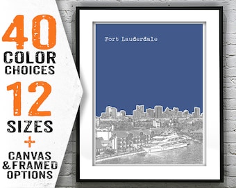 Ft. Lauderdale Skyline Poster Art Print Florida Item T2502