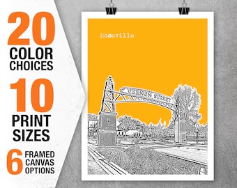 Roseville California Skyline Poster Art Print California CA Item 5491