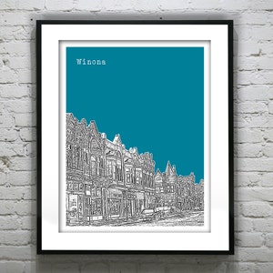 Winona Minnesota Poster Art Skyline Print MN