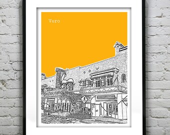 Vero Beach Skyline Poster Art Print Florida Image FL Item T1035