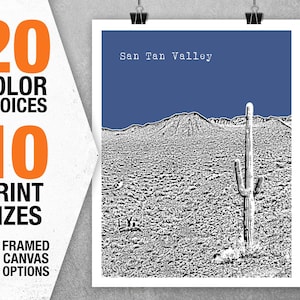 San Tan Valley Arizona Skyline Poster Art Print CA Item T5563