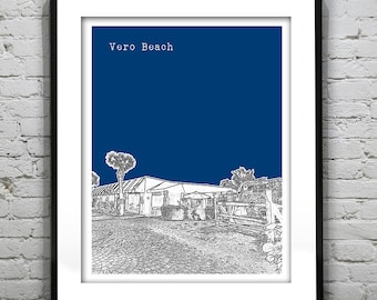 Vero Beach Skyline Poster Art Print Florida Image FL Item T1037