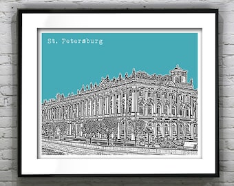 Saint Petersburg Russia Poster Hermitage Building Item T1238