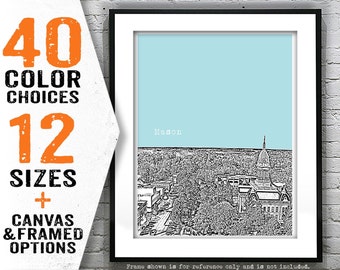 Mason Michigan Poster Skyline Art Print Item T4860