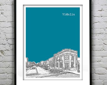 Vidalia Skyline Art Print Poster Georgia  GA