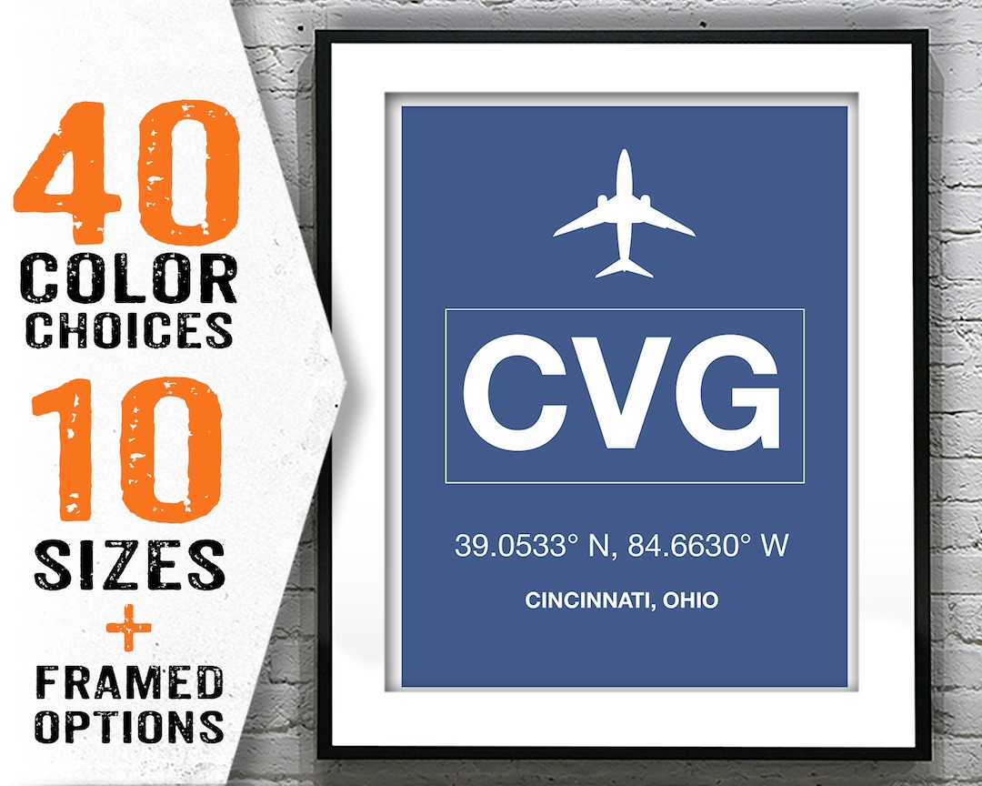 CVG Cincinnati Ohio International Airport Aviation Poster Art Print ...