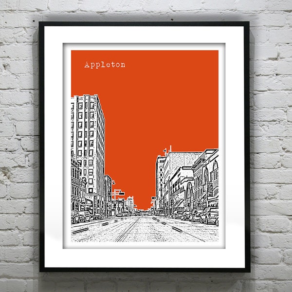 Appleton Wisconsin Poster Print Art City Skyline WI Item T4328