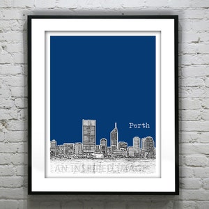 Perth Australia Skyline Poster Print Art Item T3042