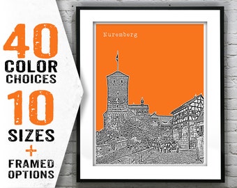 Nuremburg Germany Poster Art  Skyline Print Europe Item T1639