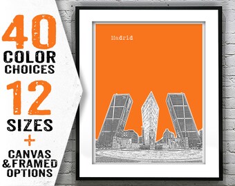 Madrid Spain City Skyline Poster Art Print Item T2647