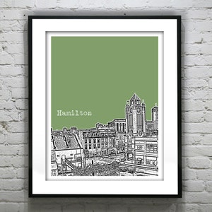 Hamilton Ontario Skyline Poster Art Print Canada Art Print Item T2586