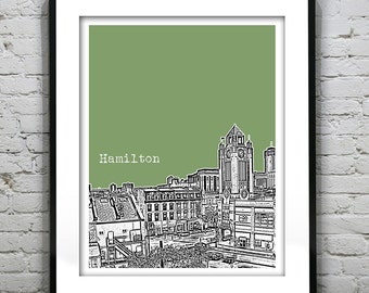 Hamilton Ontario Skyline Poster Art Print Canada Art Print Item T2586