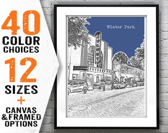 Winter Park Skyline Poster Art Print Florida FL Item T2188