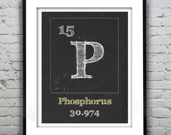 Periodic Table Phosphorus Poster Art Print Periodic Table of Elements P 15