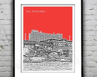 San Francisco Poster Print Skyline Art California CA Item T1192