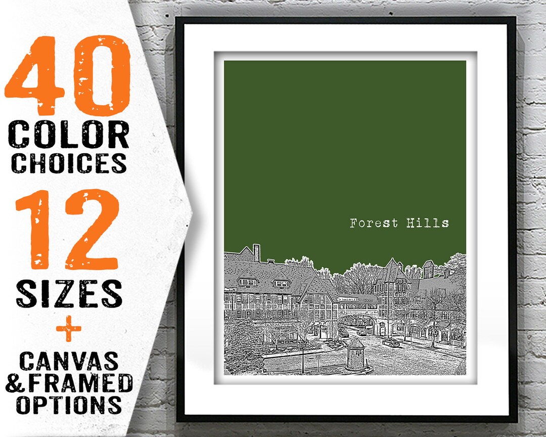 Forest Hills Queens New York Skyline Art Print Poster NY Item