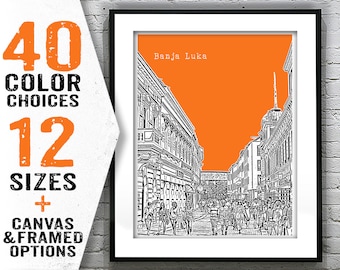 Banja Luka Skyline Poster Art Print Bosnia Herzegovina Yugoslavia Item T2953