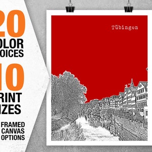Tübingen Poster Skyline Art Print Germany Item T5423
