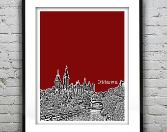 Ottawa Skyline Poster Art Print Canada