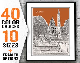 Denver Colorado Poster Art Print Skyline Item T2121