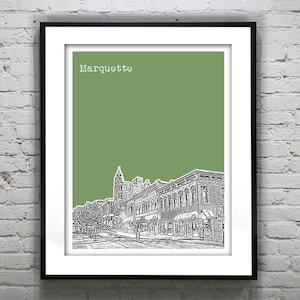 Marquette Skyline Art Print Poster Michigan MI Item T4542