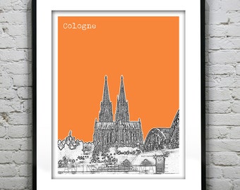 Cologne Cathedral Skyline Poster Art Print Germany Europe Item T2615